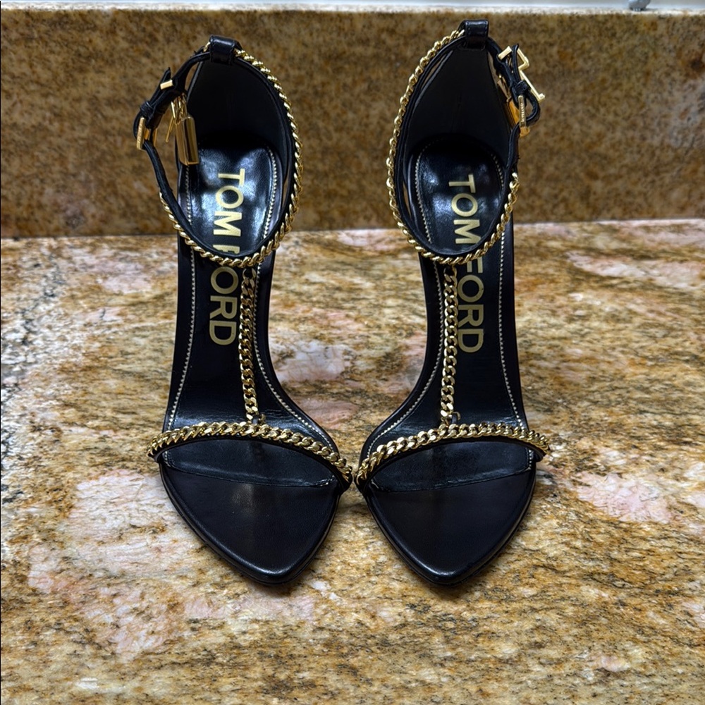 Tom Ford Black and Gold Heels